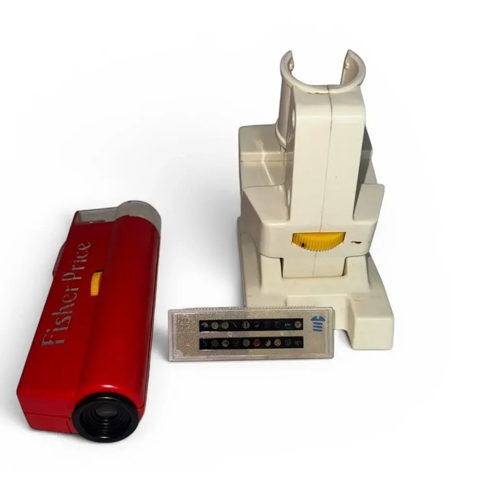 Vintage Fisher Price Pocket Microscope Lighted Tested w/ Stand Slide